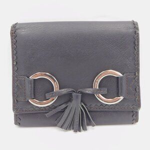 Lancel Black Leather Wallet with Change Purse | Equestrian | EUC